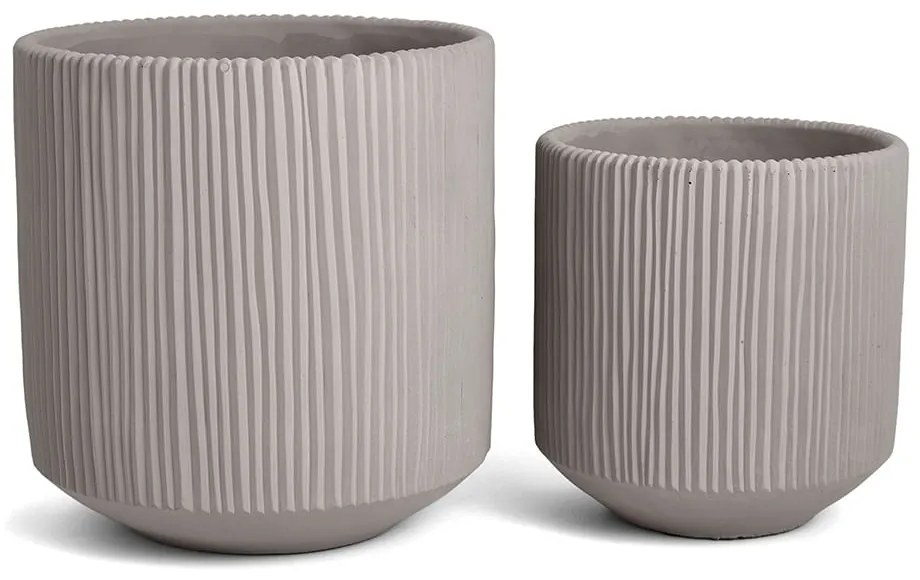 Kit 2 Cachepot - Cimento Cinza