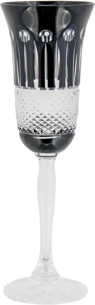 Taça de Cristal Lodz para Champanhe II de 150 ml - Black