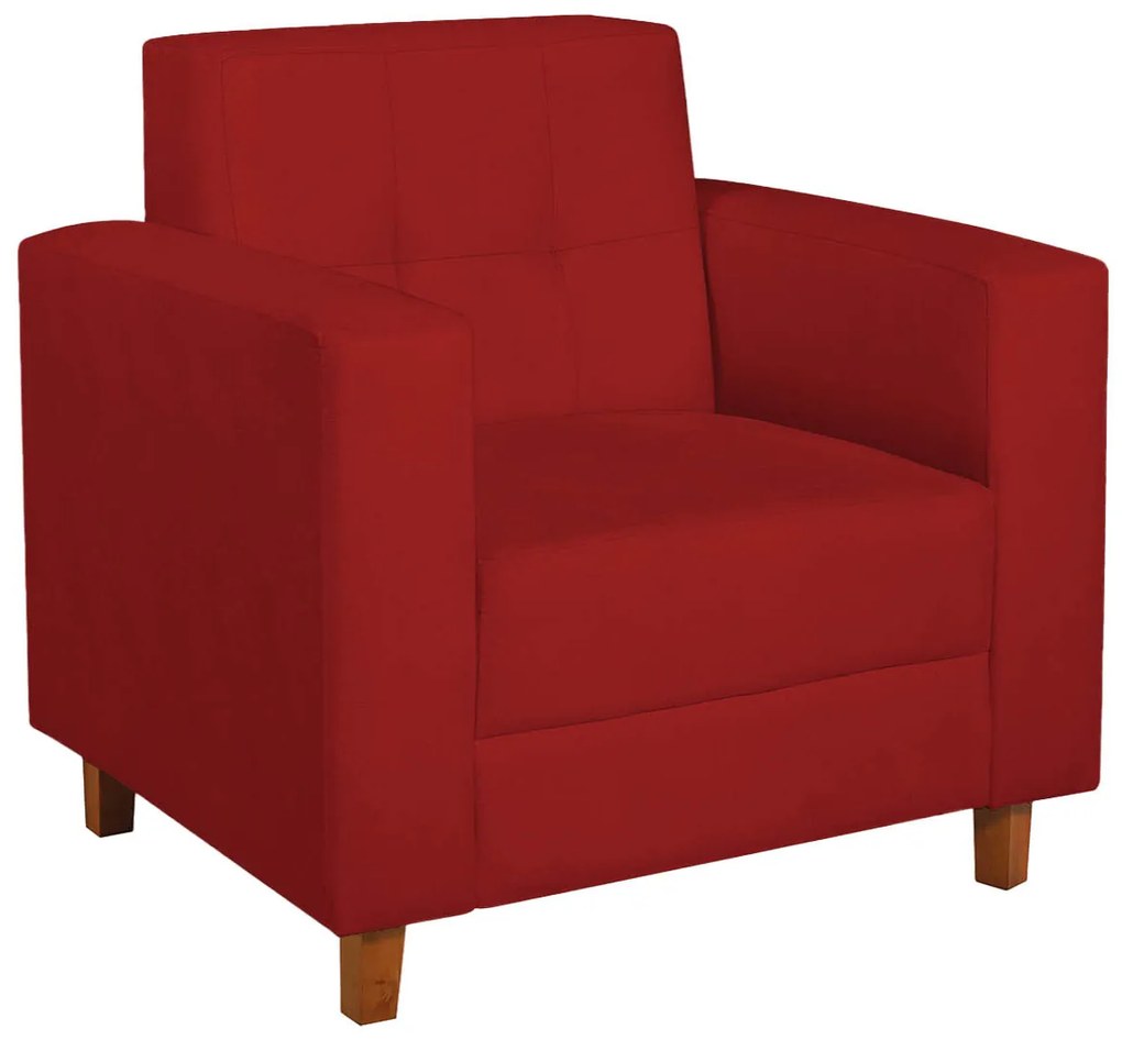 Poltrona Decorativa Denver Corano Vermelho - ADJ Decor