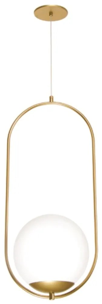 Pendente Oblong 25X30X68Cm Globo Ø25Cm 01Xe27 - Old Artisan Pd-5610 (HONEY, AMBAR)