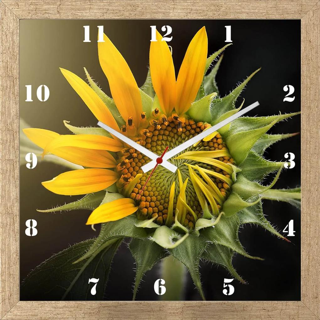 Relógio De Parede Decorativo Personalizado Flor Girassol 30x30cm