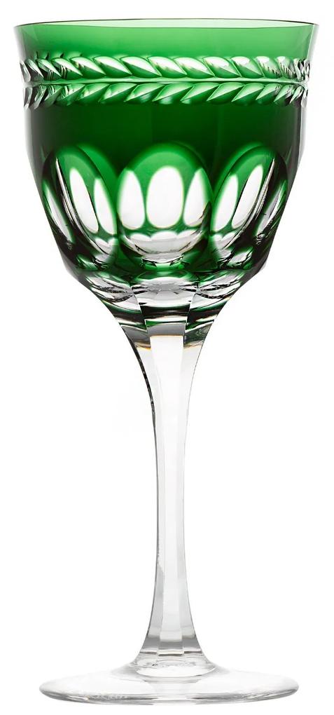 Taça de Cristal Lapidado P/ Água Verde Escuro - 17