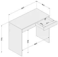 Mesa Para Notebook Computador Escrivaninha 2 Gavetas 90cm Tijuca Branc