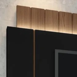 Painel TV 55 Pol 180cm Bancada Suspensa Illuna H01 Preto/Castanho - Mp