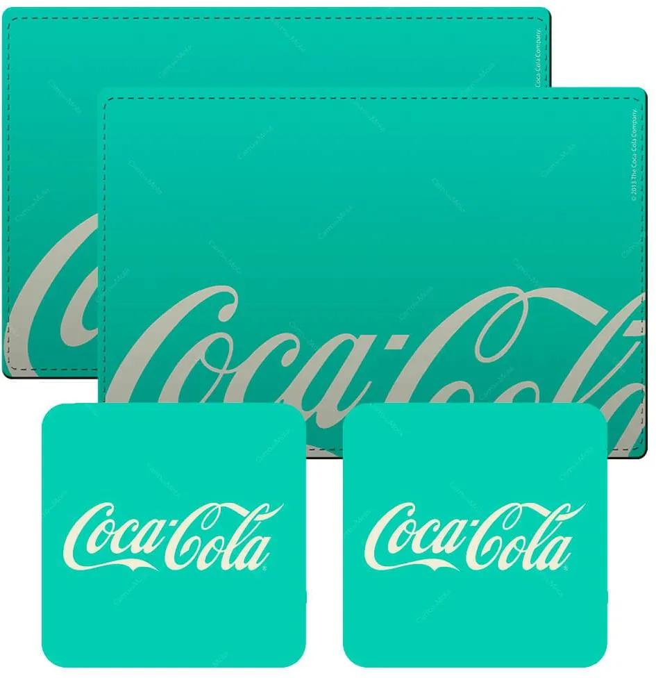 Conjunto 2 Jogos Americanos e 2 Porta-Copos Coca-Cola Contemporary