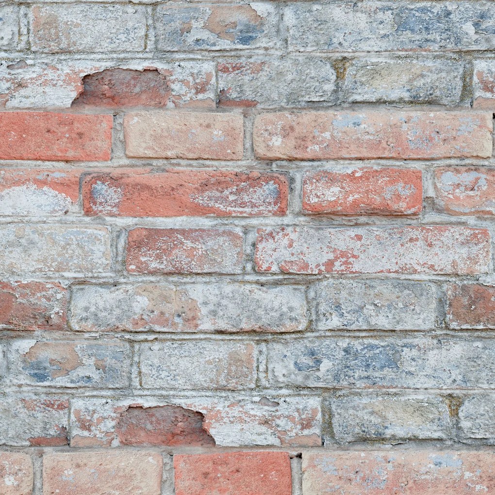 Papel de parede adesivo tijolo antigo colorido