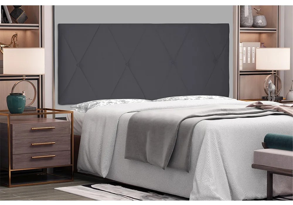 Cabeceira Painel Aquilla Para Cama Box Casal 140 cm Suede - D'Rossi - Cinza