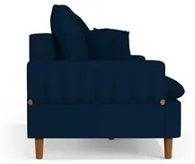 Sofá Living 2 Lugares 160cm com Almofadas Veras D05 Suede Azul - Mpoze