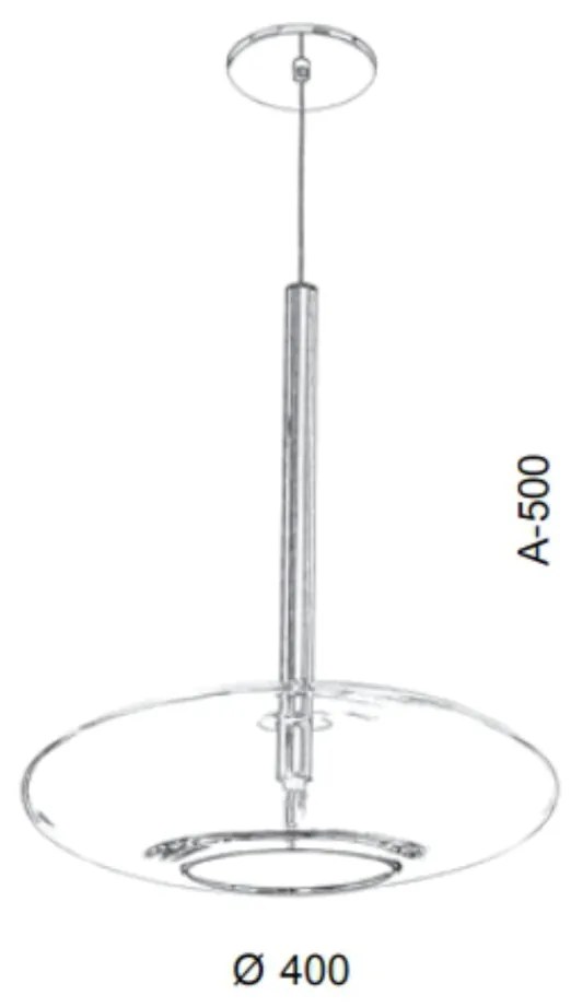 Pendente Vidro Oval Flat Aberto Ø40X50Cm Metal E Vidro 01Xg9 |Old Arti... (BRANCO, CLEAR (TRANSPARENTE))