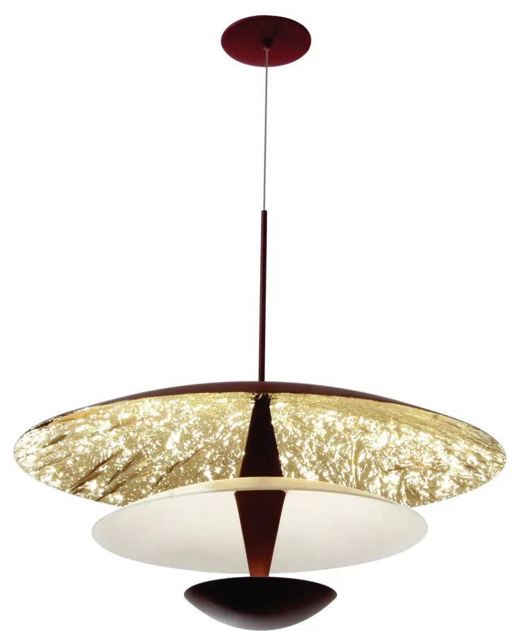 Pendente Aspen Ø60X30Cm 01Xled 9,4W 2700K Metal Aluminio - Old Artisan... (ROSE FOSCO, 110v, Liso)