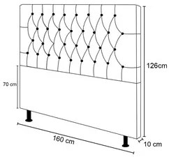 Cabeceira Cama Box Casal Queen 160cm Diamante Veludo J02 Preto - Mpoze