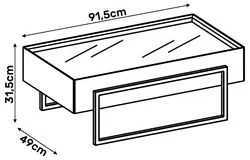 Mesa de Centro Espelhada para Sala de Estar D04 Sírius Preto Gloss - M