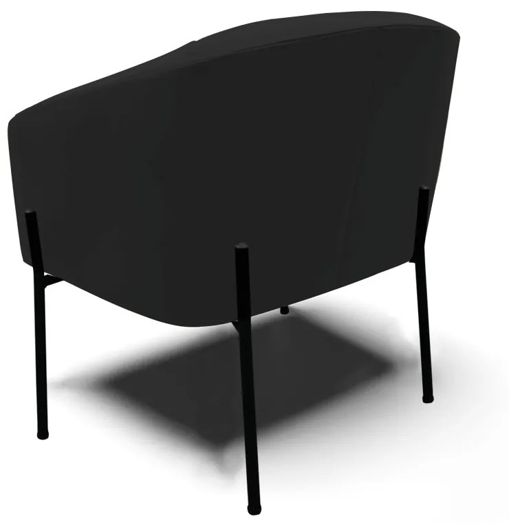 Poltrona Decorativa Pé de Ferro Preto Kit 2 Stella Veludo Preto D03 - D'Rossi