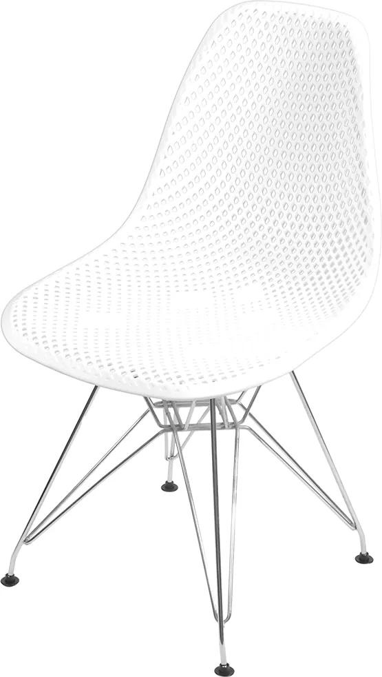 Cadeira Colmeia com Base em Metal Bálcãs – Branco