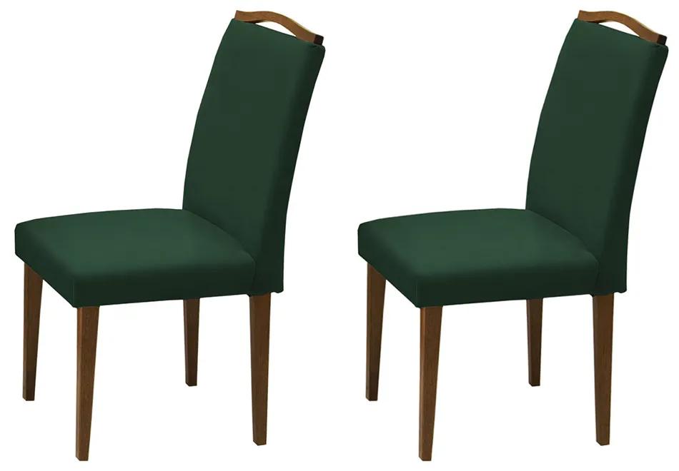 Conjunto 2 Cadeira Decorativa Lorena Aveludado Verde