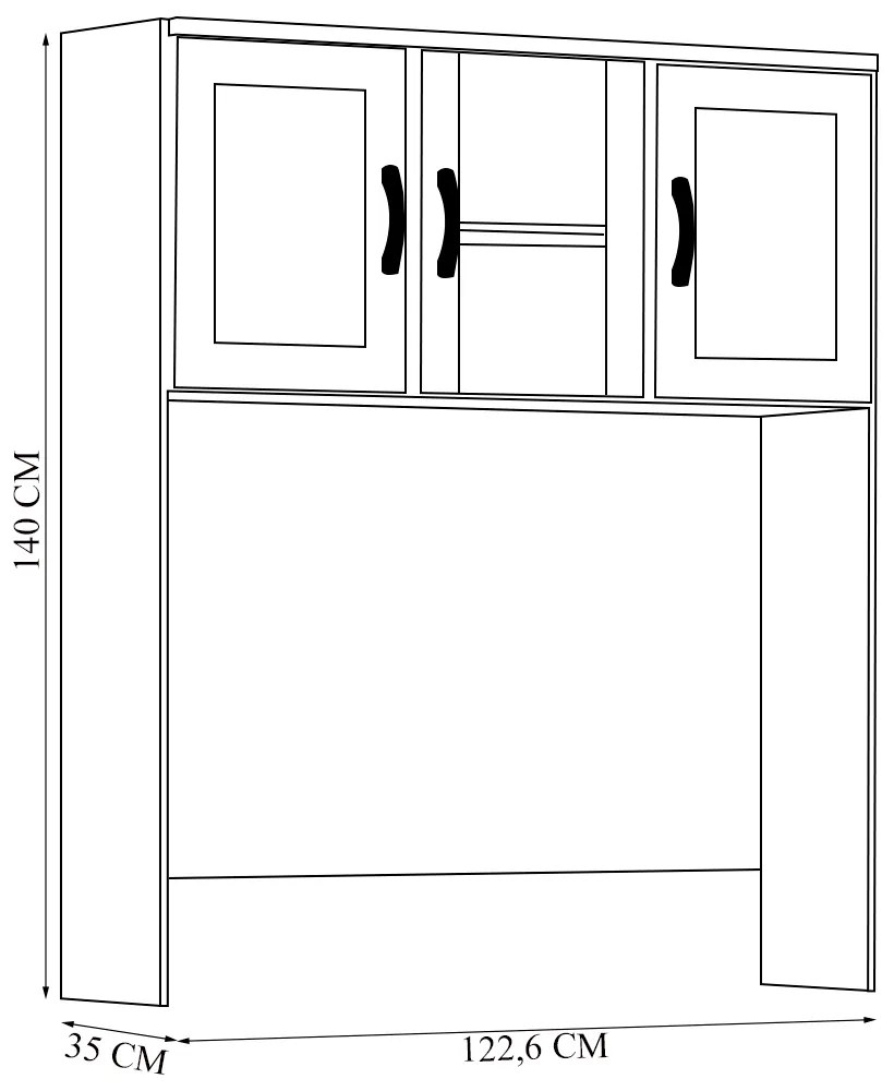 Armário Aéreo Para Cozinha Rústica Decorativo Gwen 03 Portas Imbúia G74 - Gran Belo