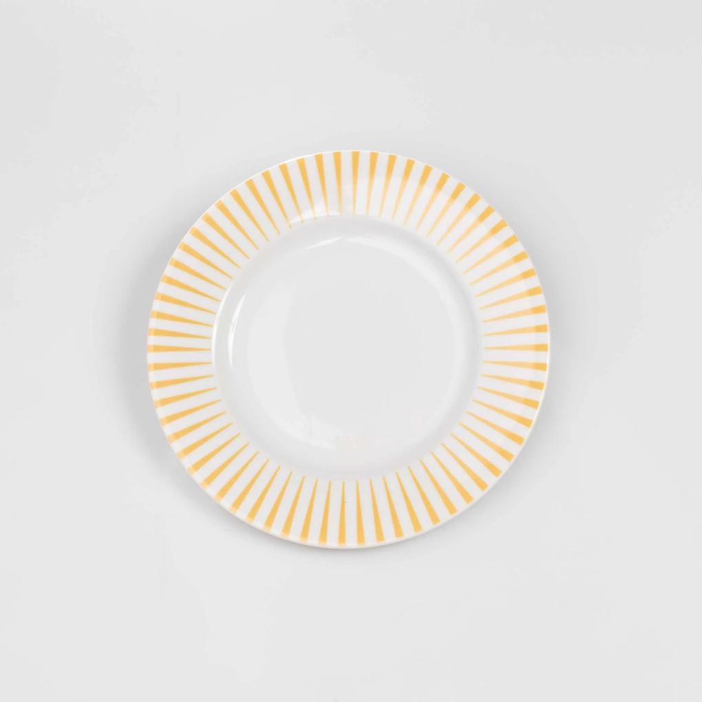 Prato para Sobremesa Porcelana Schmidt - Dec. Sol Amarelo