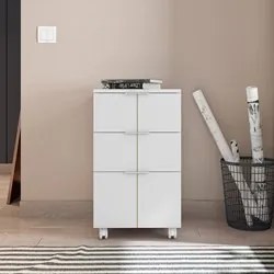 Gaveteiro Office 3 Gavetas Cubic Branco Texturizado - Caemmun