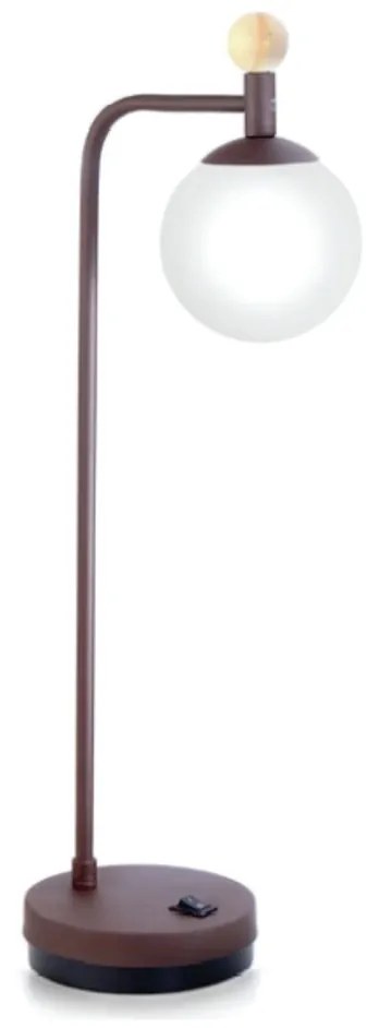 Abajur Detalhe Madeira 12X50X1714Cm Metal E Globo Ø10Cm 01Xg9 |Old Art... (LUNA / DOURADO BRILHO, CLEAR (TRANSPARENTE))