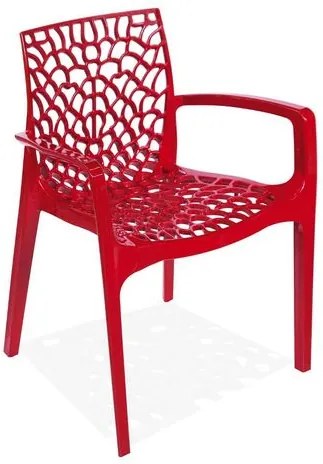 Cadeira Decorativa com Braços, Vermelho, Gruvyer