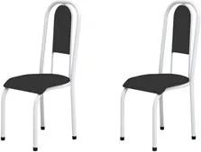 Kit 2 Cadeiras Anatômicas 0.122 Estofada Branco/Preto - Marcheli