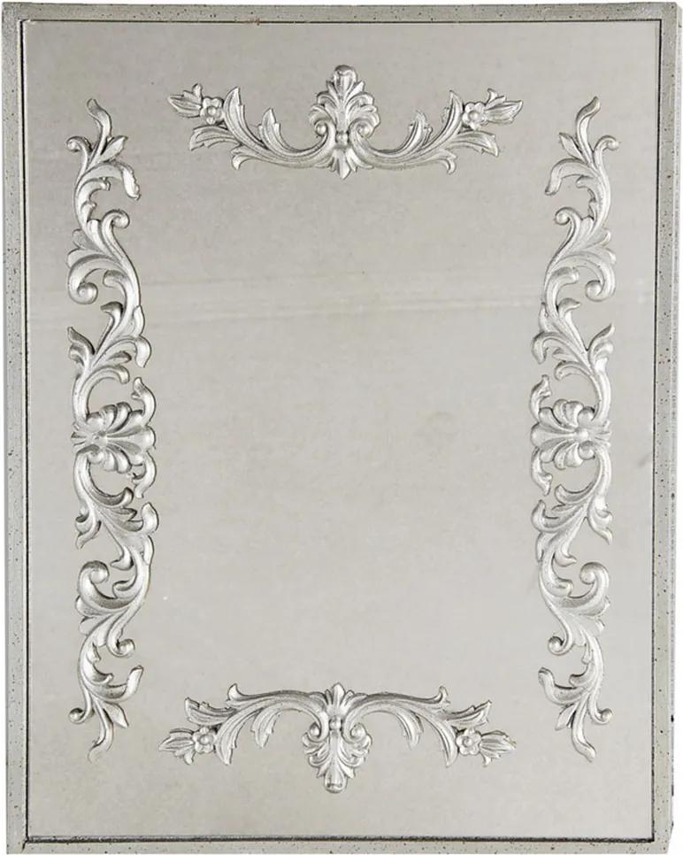 Espelho Estilo Veneziano Clássico com Detalhes Prata - 50x40cm