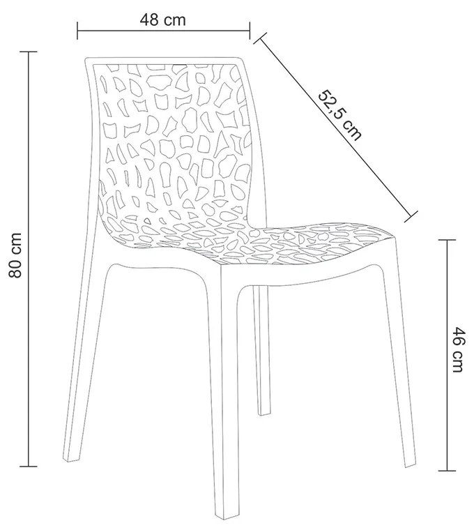 Cadeira Sala de Jantar kit 4 Gruvyer Preto R02 - D'Rossi