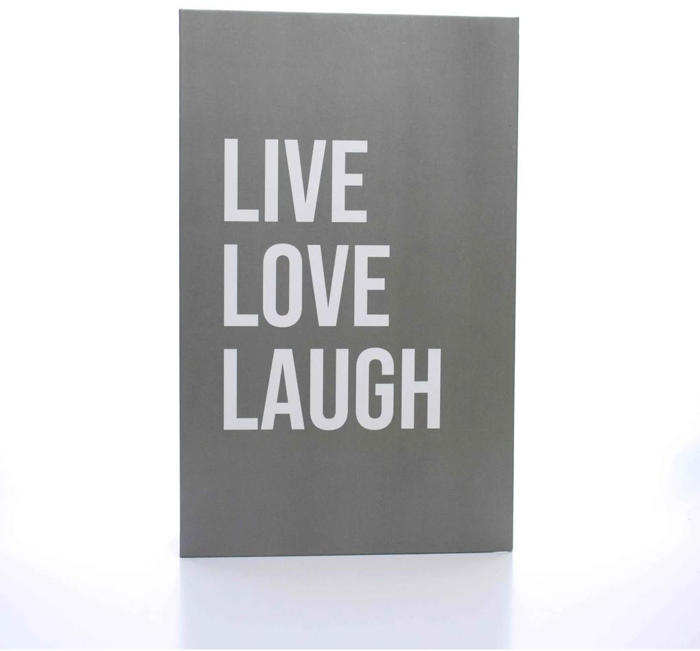 Caixa Livro Cinza "Live Love Laugh" 27x17 cm - D'Rossi