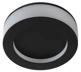 Plafon Led Sobrepor Redondo Preto 4w Luz Amarela