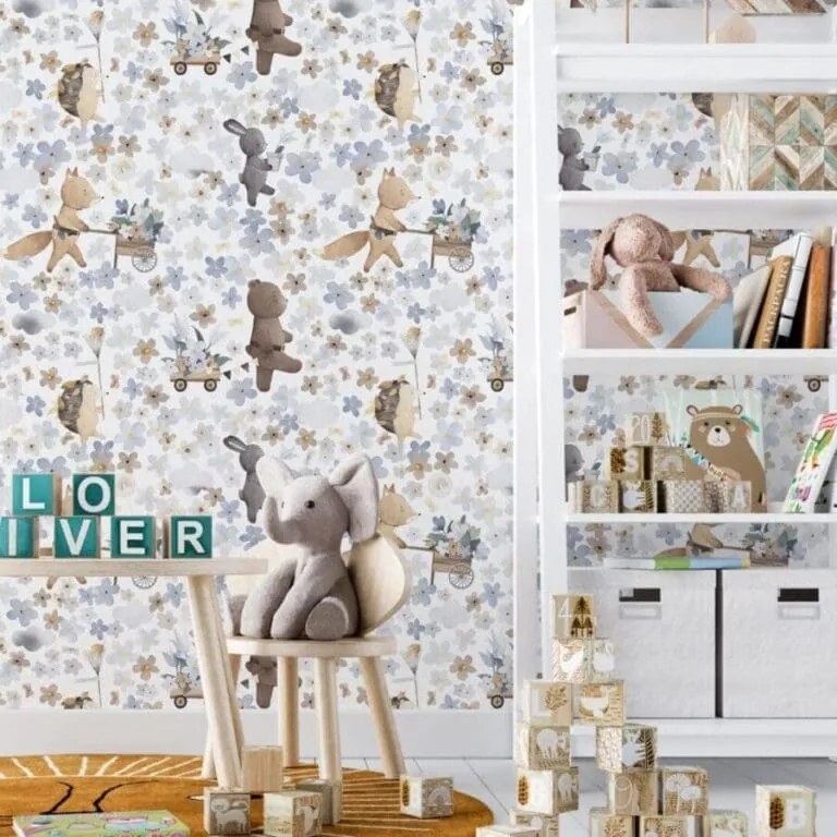 Papel Infantil Adesivo Bichinhos Fofos Para Quarto Menina