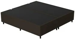 Cabeceira com Base Cama Box Casal Queen 158x198 Hit ID5 Suede Marrom/C