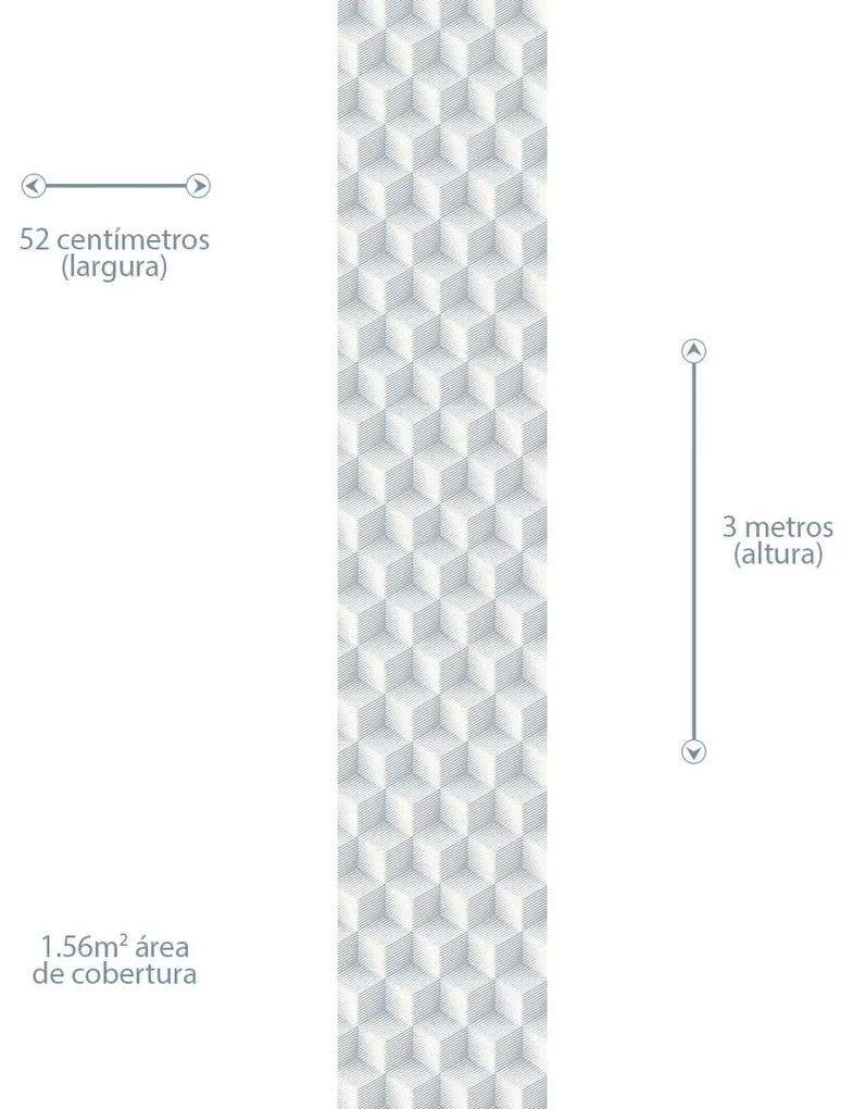 Papel de Parede Cubis White 0.52m x 3.00m