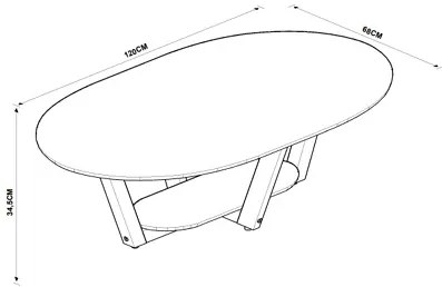 Mesa De Centro Elegance Off White/Nature – Tebarrot Móveis