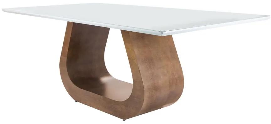 Mesa De Jantar Design com Vidro 200x100 cm Canto Moeda - Wood Prime 33476