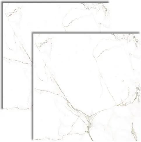 Porcelanato Carrara Acetinado Retificado 61x61cm - 61038 - Realce - Realce
