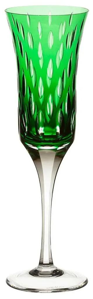 Taça de Cristal Lapidado P/ Champagne 190ML - Verde Escuro  Verde Escuro