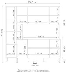 Cozinha Compacta Com Balcão 200cm Louvre Z06 Freijó/Ártico - Mpozenato