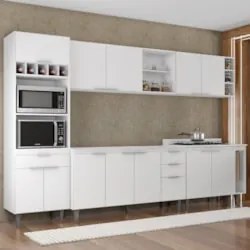Armário de Cozinha CP07 Para Pia 150cm Pérola Z34 Branco    - Mpozenat