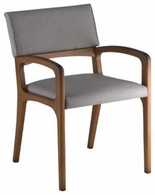 Cadeira com Braço Zarya Estofada Madeira Tauari Estilo Contemporâneo