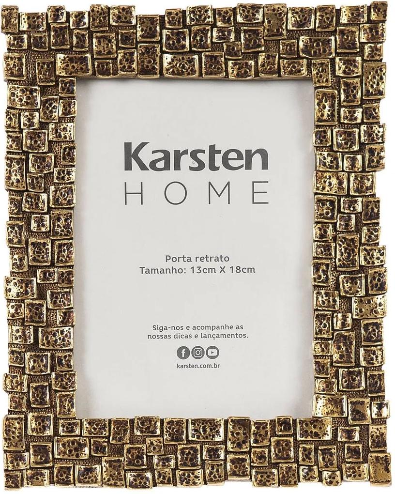 Porta Retrato Karsten Home Square Gold 13 x 18 cm  - Karsten
