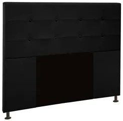 Cabeceira Cama Box Casal 140cm Safira Sintético I02 Preto - Mpozenato