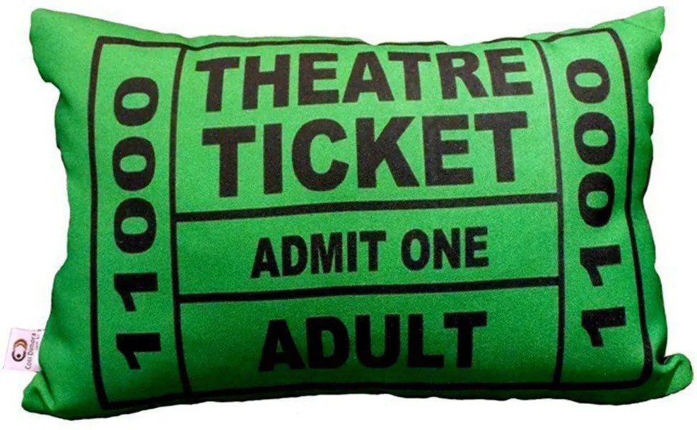 Almofada Theatre Ticket Verde 25x35cm Cosi Dimora