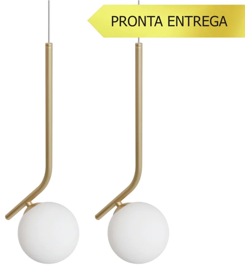 Kit 02 Pendente Angular Globo Ø12Cm C/ Rosca Alumínio 1Xg9 - Qimporta... (PRETO, FOSCO)