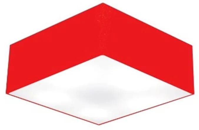 Plafon de Sobrepor Quadrado SP-3001 Cúpula Cor Vermelho
