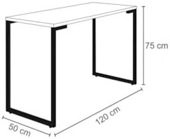 Mesa Escritório 120cm Estilo Industrial New Port  M24 Preto - Mpozenat