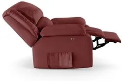 Poltrona do Papai Reclinável Pietra Power Touch Massagem FH9 PU Vermel