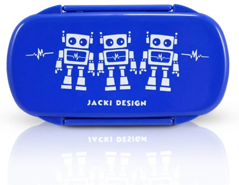 Pote para Lanche Infantil Robô Jacki Design Sapeka Azul Escuro