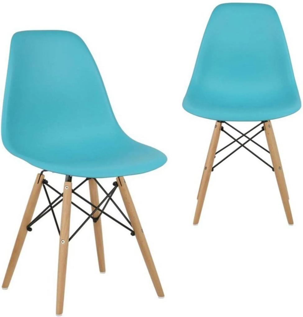 Kit 2 Cadeiras MPdecor Eiffel Charles Eames Azul Tiffany