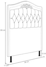 Cabeceira Cama Box Solteiro 90cm com Tachas Imperial Veludo J02 Bordô