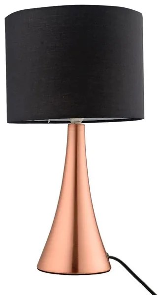 Abajur Metal Tecido 20Cm Turret - PRETO/COBRE